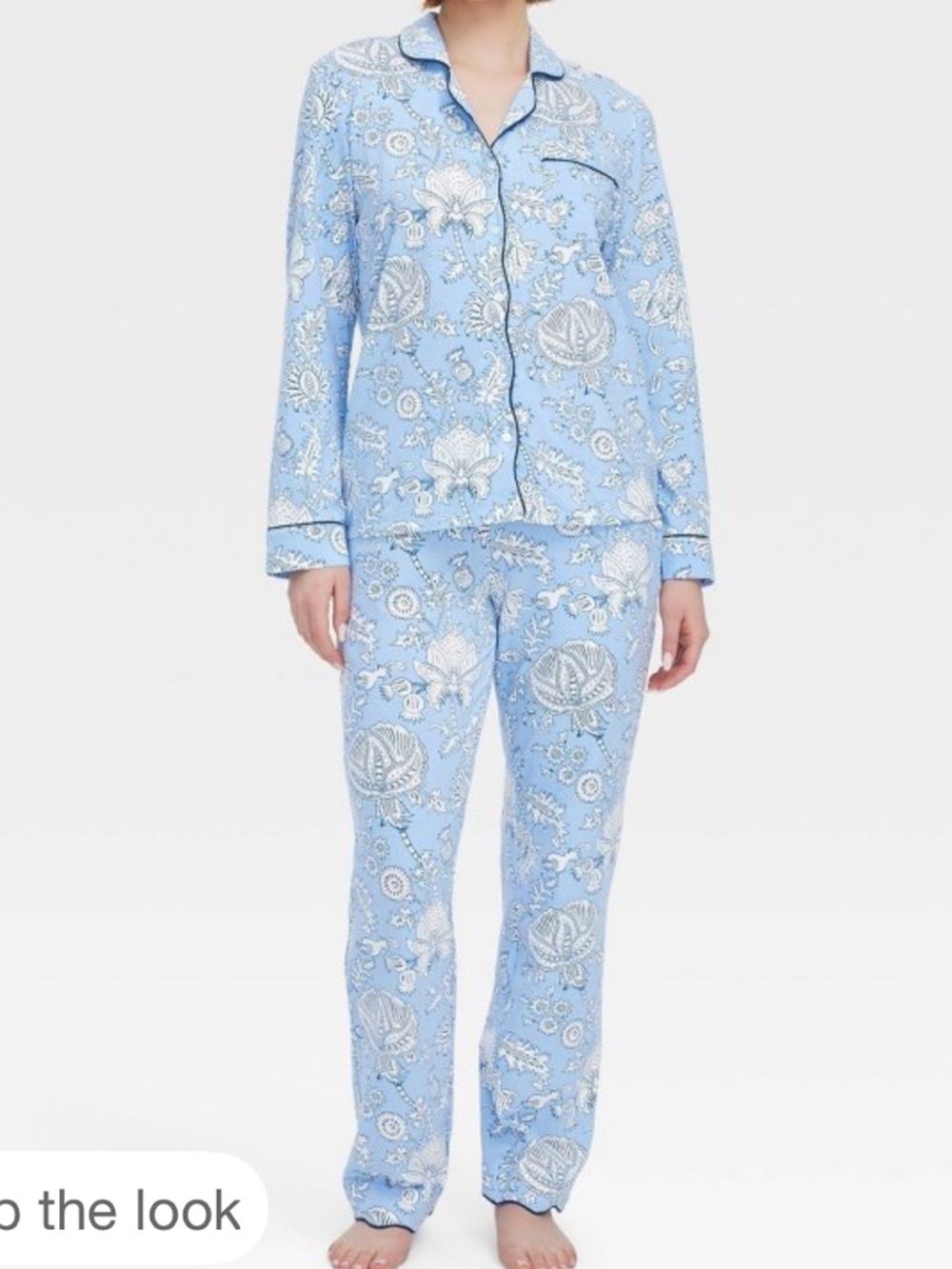 Roller Rabbit Light Blue Floral Button-Front women Pajama Set